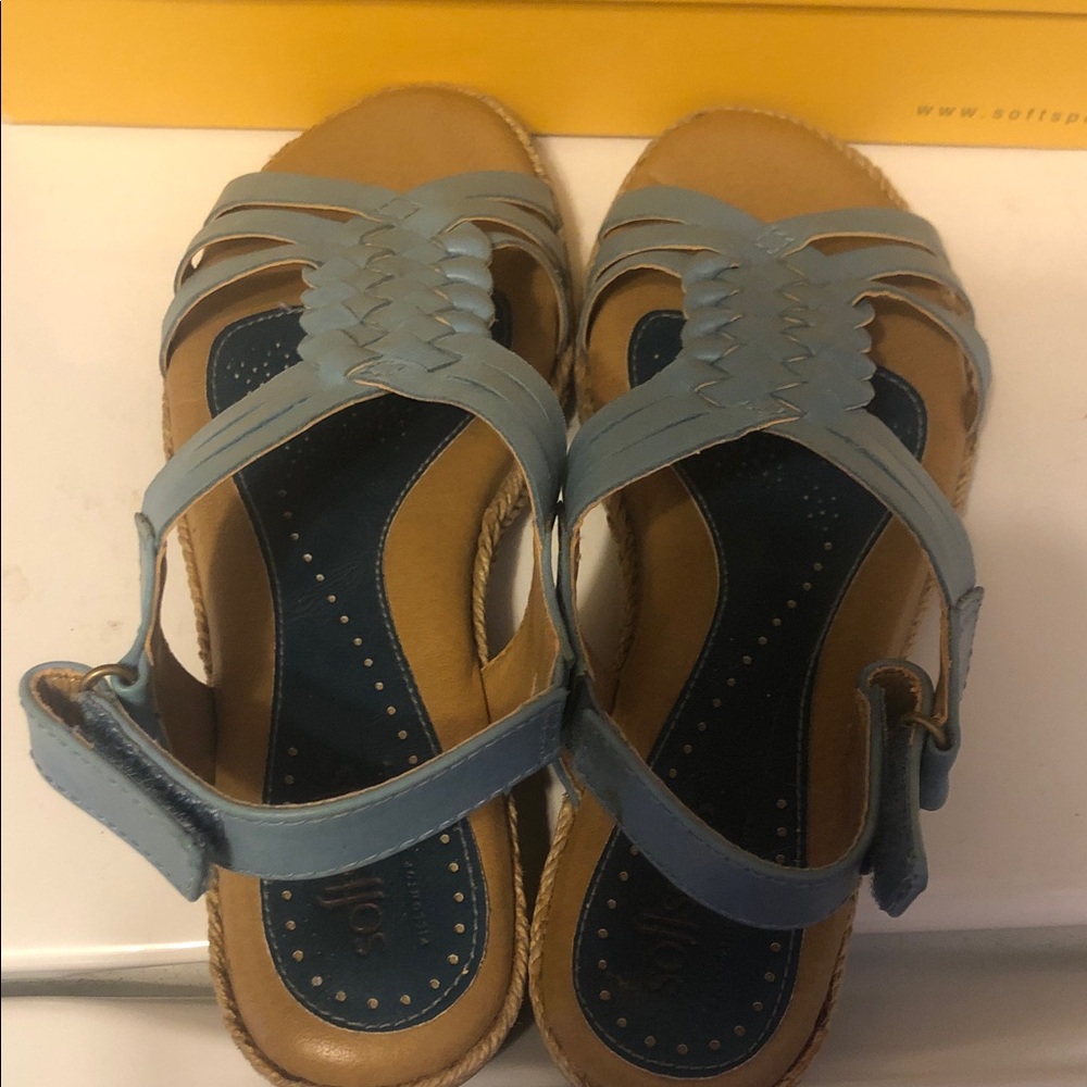 Women’s Light Blue Braided Strap Sandals - Comfortable Summer Style